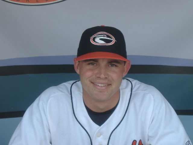 Michael Pierce is a catcher for the Shorebirds, this photo was taken prior to their July 7 game.